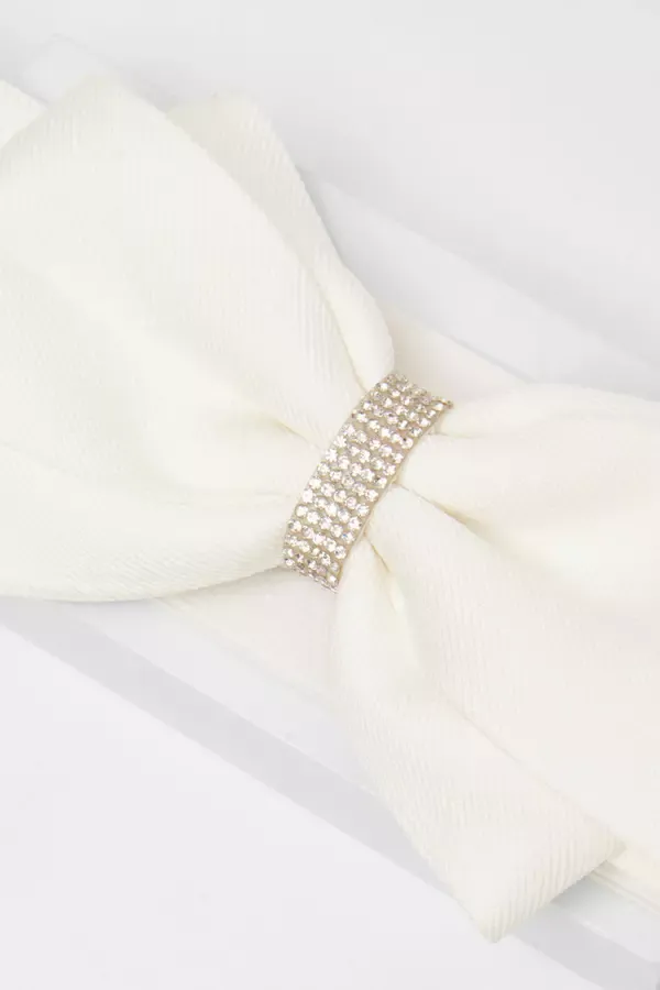 Quiz Clothing Belts White Elasticated Bow Belt 8211 Women