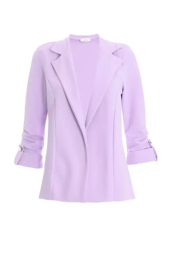 Quiz Clothing Blazers Lilac Ruched Sleeve Tailored Blazer 8211 Women