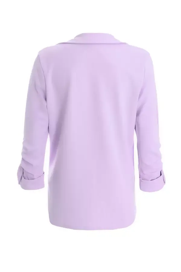 Quiz Clothing Blazers Lilac Ruched Sleeve Tailored Blazer 8211 Women