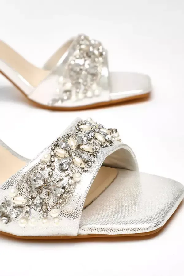 Quiz Clothing Bridal Shoes Wide Fit Silver Shimmer Embellished Block Heel Sandals 8211 Women Quiz Clothing Bridal Shoes Wide Fit Silver Shimmer Embellished Block Heel Sandals 8211 Women