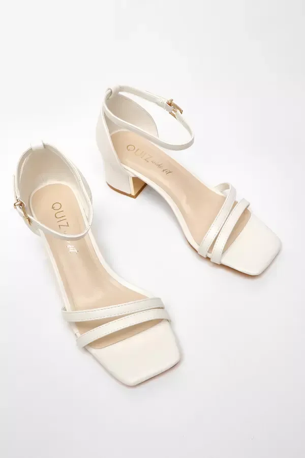 Quiz Clothing Bridal Shoes Wide Fit White Faux Leather Strappy Low Block Heeled Sandals 8211 Women Quiz Clothing Bridal Shoes Wide Fit White Faux Leather Strappy Low Block Heeled Sandals 8211 Women
