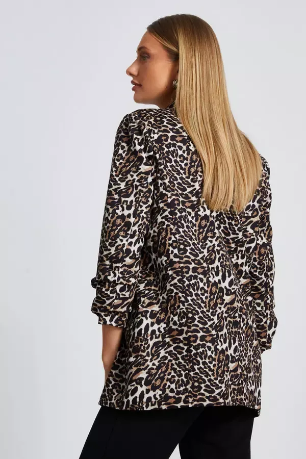 Quiz Clothing Casual Clothing Brown Leopard Print Blazer 8211 Women