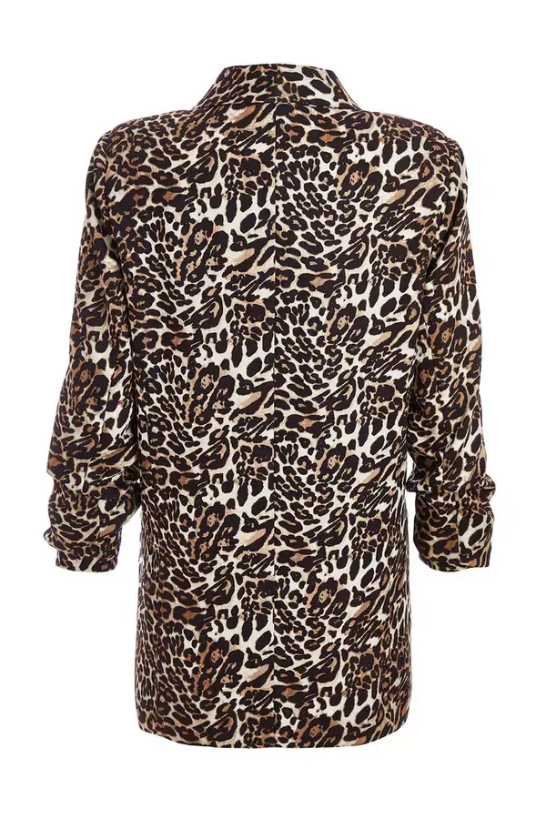 Quiz Clothing Casual Clothing Brown Leopard Print Blazer 8211 Women