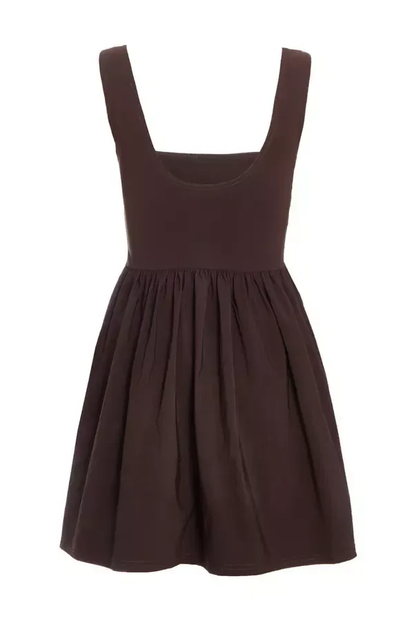 Quiz Clothing Casual Clothing Brown Scoop Back Skater Dress 8211 Women