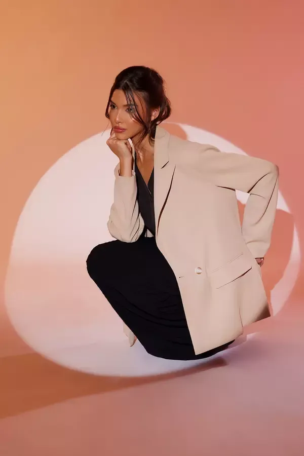 Quiz Clothing Casual Clothing Camel Oversized Tailored Blazer 8211 Women