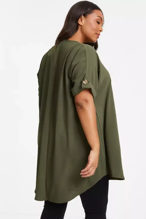 Quiz Clothing Casual Clothing Curve Khaki Batwing Tunic Top 8211 Women