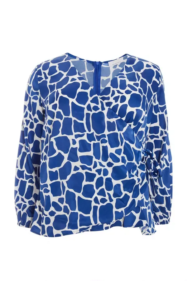 Quiz Clothing Casual Clothing Curve Royal Blue Animal Print Wrap Top 8211 Women Quiz Clothing Casual Clothing Curve Royal Blue Animal Print Wrap Top 8211 Women