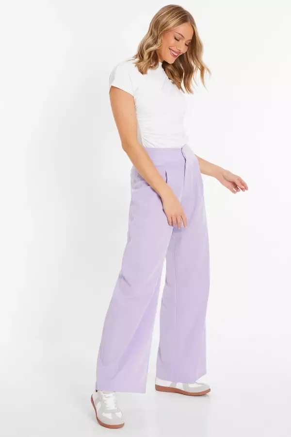 Quiz Clothing Casual Clothing Lilac Linen Palazzo Trousers 8211 Women