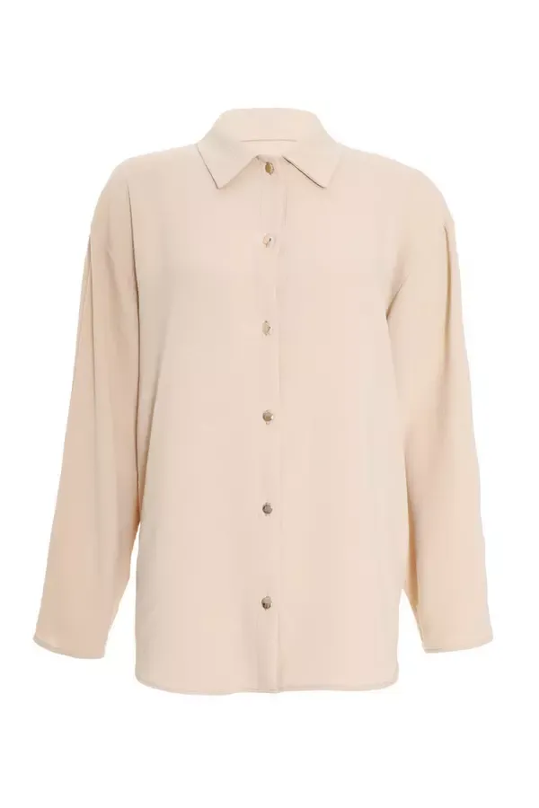Quiz Clothing Casual Clothing Stone Button Down Shirt 8211 Women