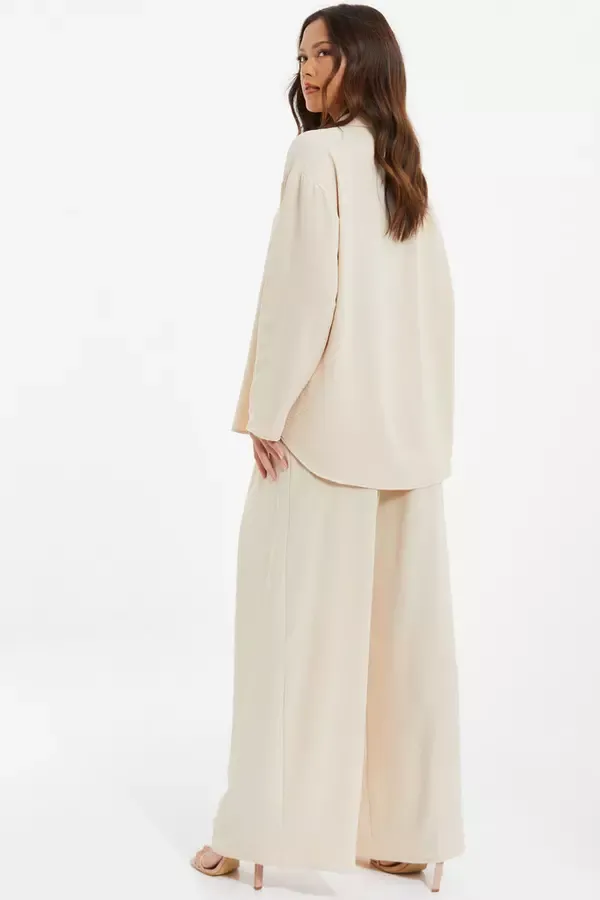 Quiz Clothing Casual Clothing Stone Textured Palazzo Trousers 8211 Women