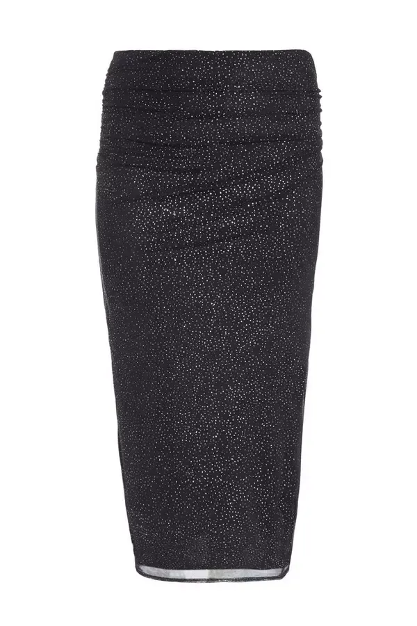 Quiz Clothing CoOrds Curve Black Glitter Mesh Midaxi Skirt 8211 Women