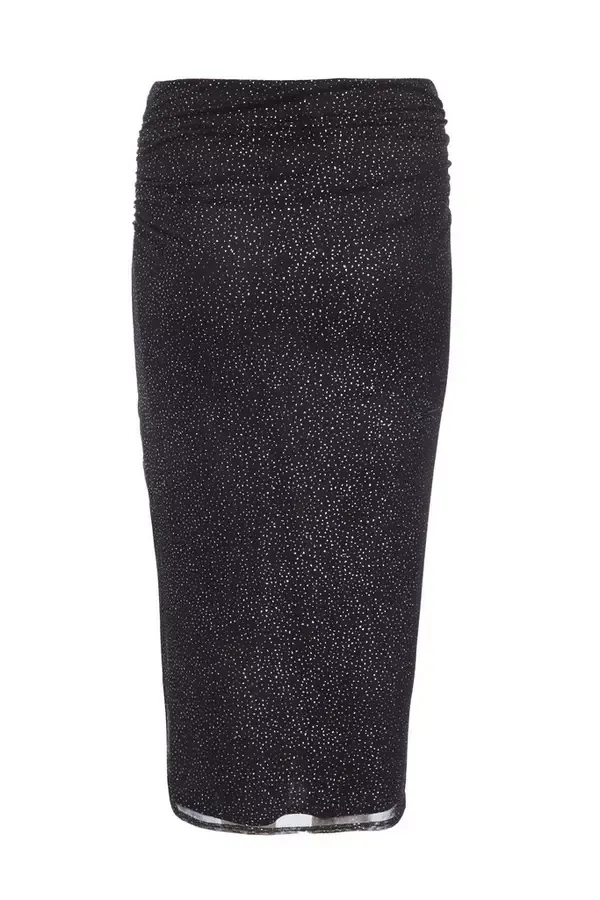Quiz Clothing CoOrds Curve Black Glitter Mesh Midaxi Skirt 8211 Women