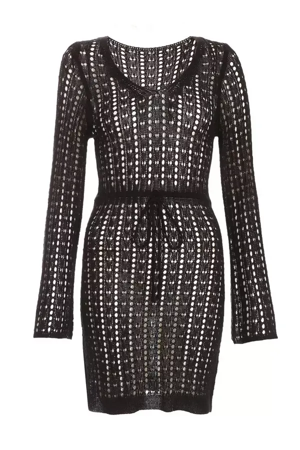 Quiz Clothing Dresses Black Crochet Mini Dress 8211 Women