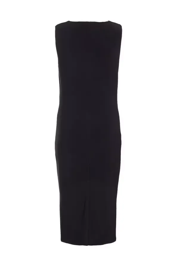 Quiz Clothing Dresses Black Gold Buckle Detail Midi Dress 8211 Women