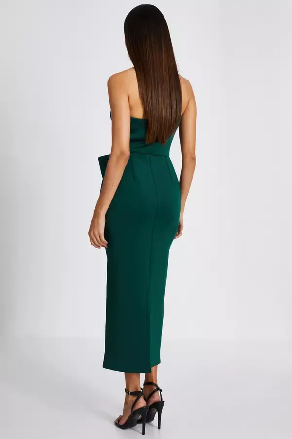 Quiz Clothing Dresses Bottle Green Bow Midaxi Dress 8211 Women