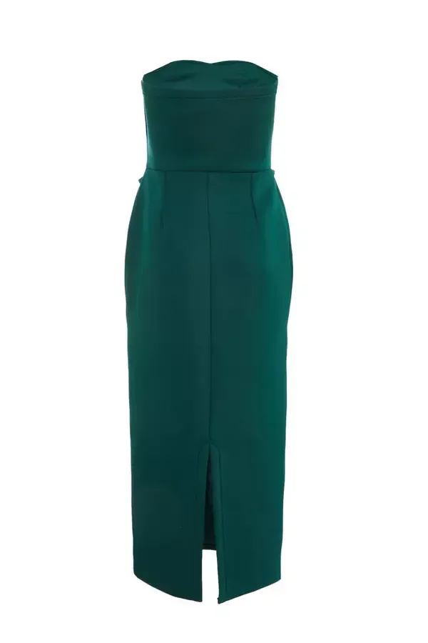 Quiz Clothing Dresses Bottle Green Bow Midaxi Dress 8211 Women