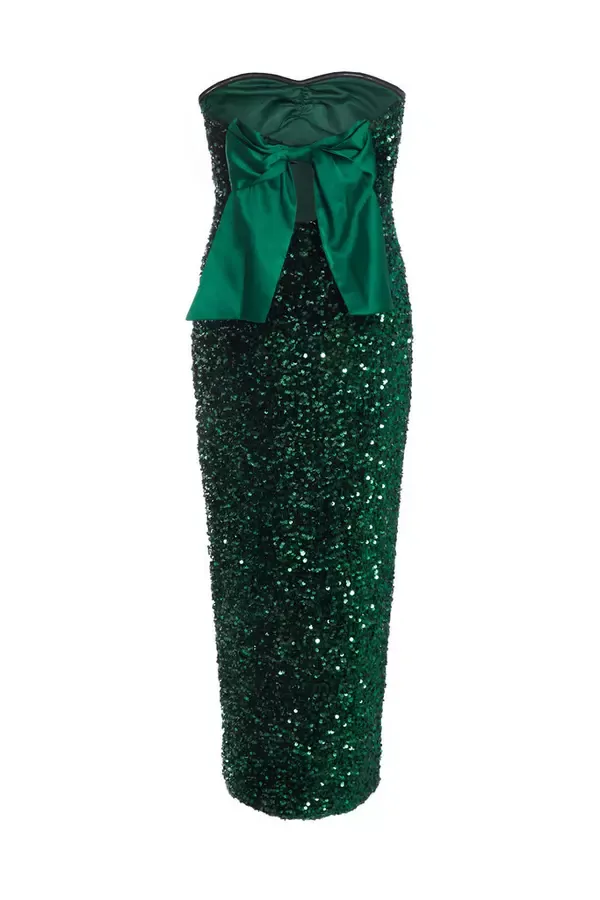 Quiz Clothing Dresses Bottle Green Sequin Midaxi Dress 8211 Women