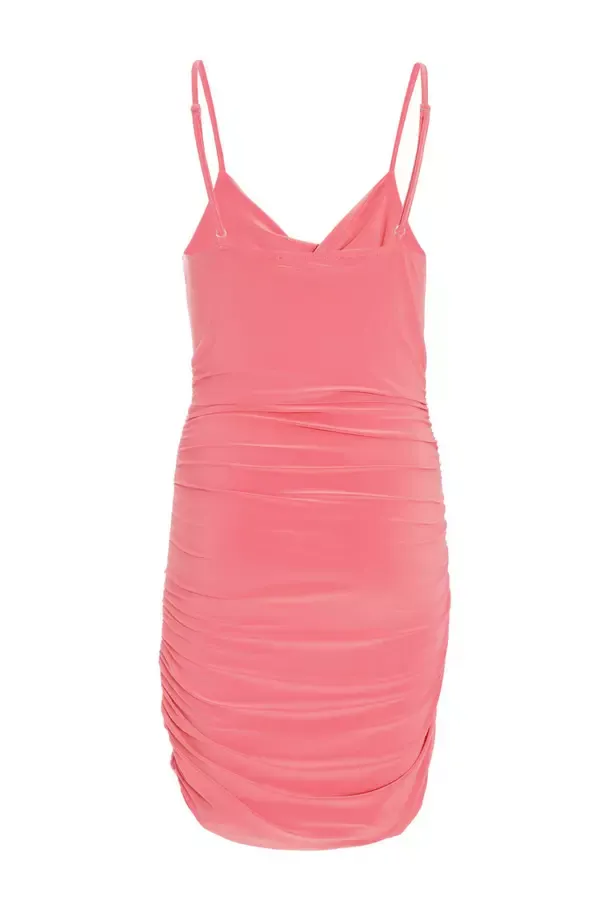 Quiz Clothing Dresses Coral Twist Front Bodycon Mini Dress 8211 Women