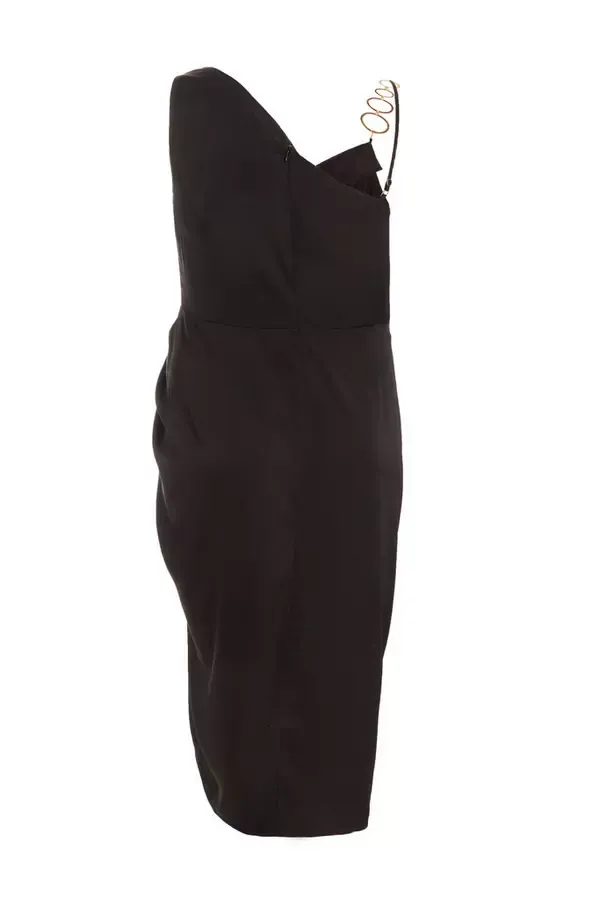 Quiz Clothing Dresses Curve Black Satin Midi Dress 8211 Women