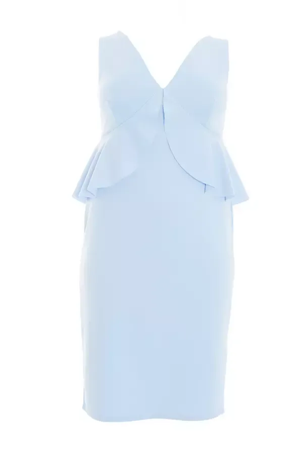 Quiz Clothing Dresses Curve Blue Ruched Bardot Midi Dress 8211 Women