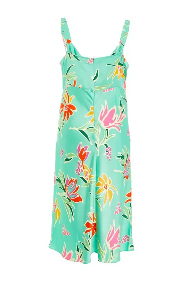 Quiz Clothing Dresses Curve Mint Tropical Print Midaxi Dress 8211 Women