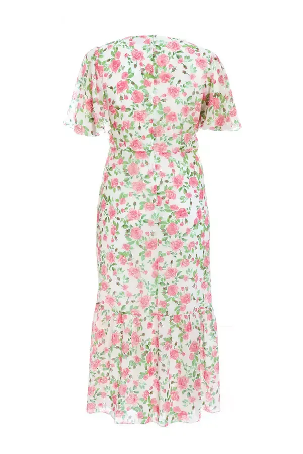 Quiz Clothing Dresses Curve Pink Floral Wrap Maxi Dress 8211 Women