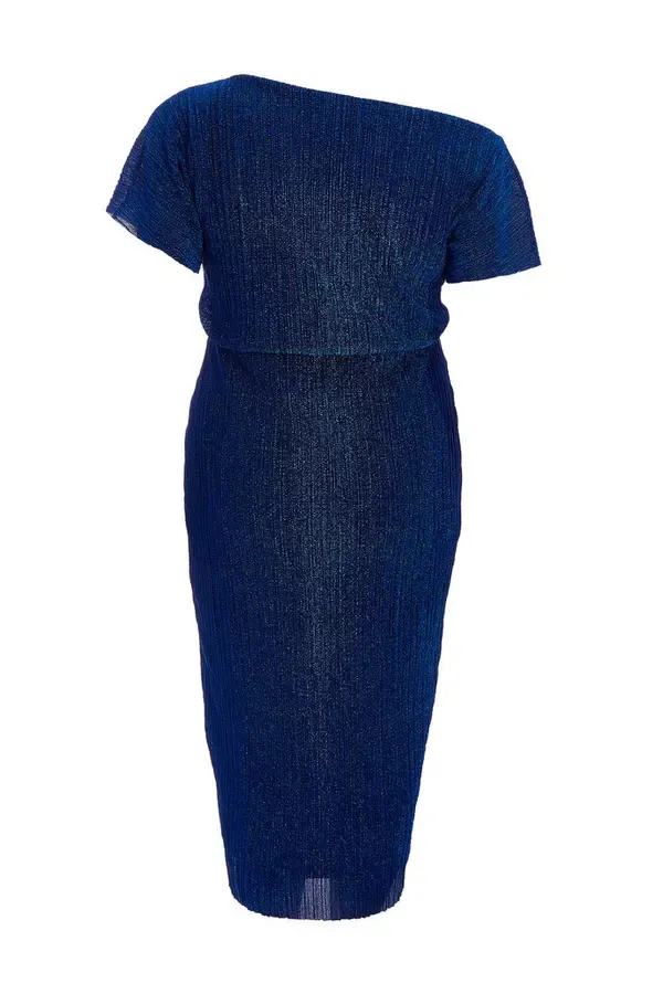 Quiz Clothing Dresses Curve Royal Blue Pleated Midi Dress 8211 Women
