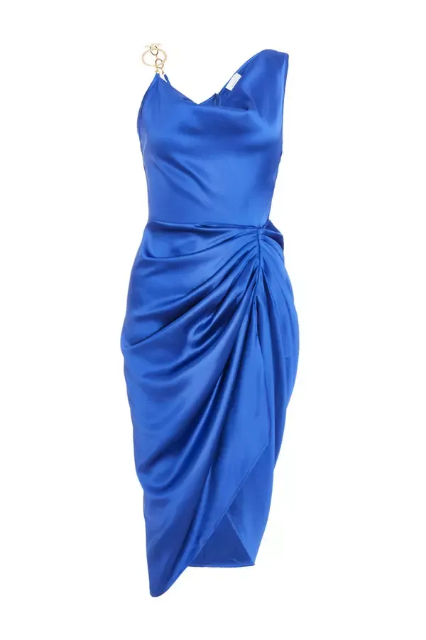 Quiz Clothing Dresses Petite Indigo Cowl Neck Midi Dress 8211 Women