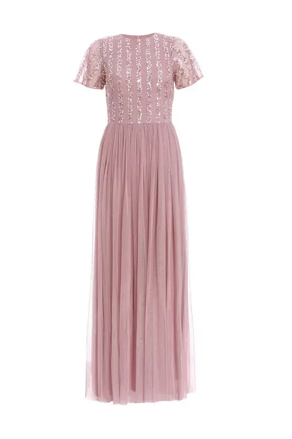 Quiz Clothing Dresses Pink Embellished Sequin Maxi Dress 8211 Women