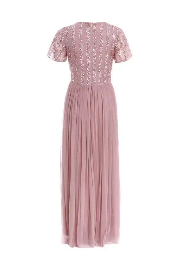 Quiz Clothing Dresses Pink Embellished Sequin Maxi Dress 8211 Women