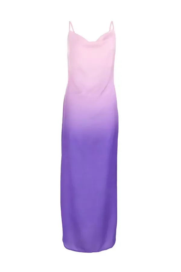 Quiz Clothing Dresses Purple Satin Ombre Slip Maxi Dress 8211 Women