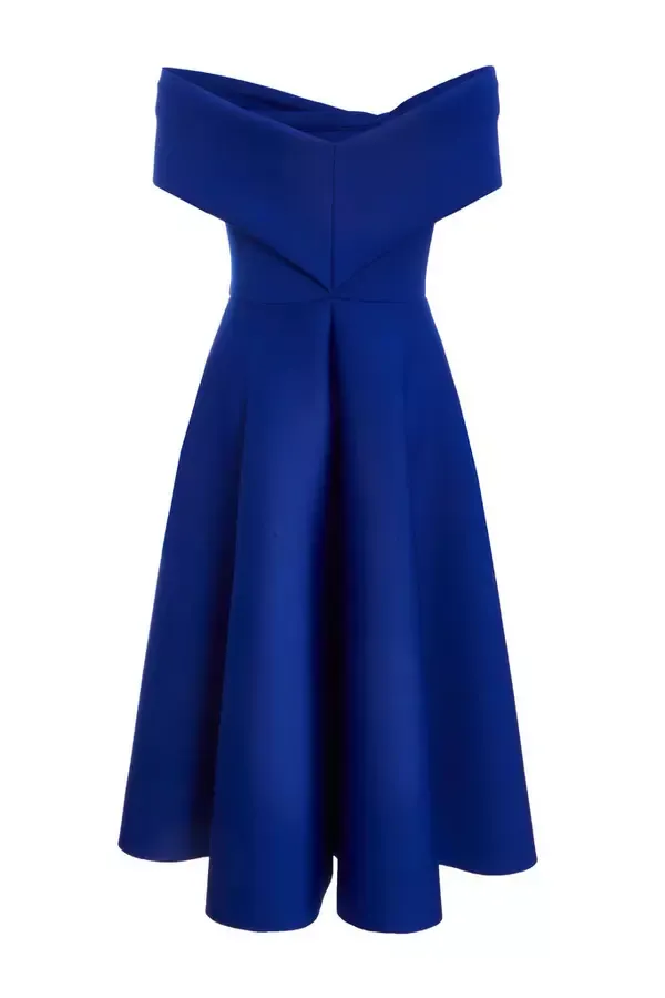 Quiz Clothing Dresses Royal Blue Bardot Midaxi Dress 8211 Women