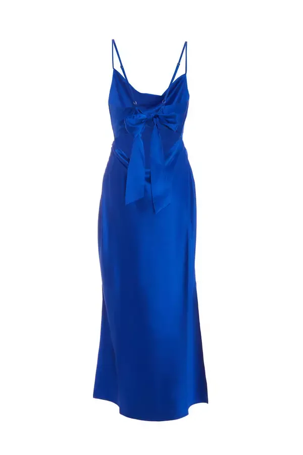 Quiz Clothing Dresses Royal Blue Satin Slip Midi Dress 8211 Women