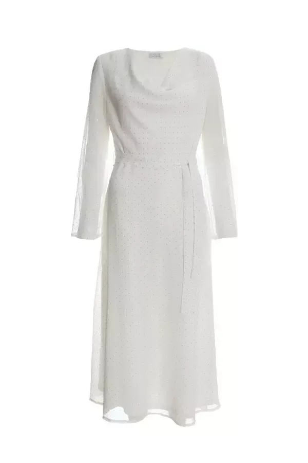 Quiz Clothing Dresses White Chiffon Polka Dot Cowl Neck Midi Dress 8211 Women Quiz Clothing Dresses White Chiffon Polka Dot Cowl Neck Midi Dress 8211 Women