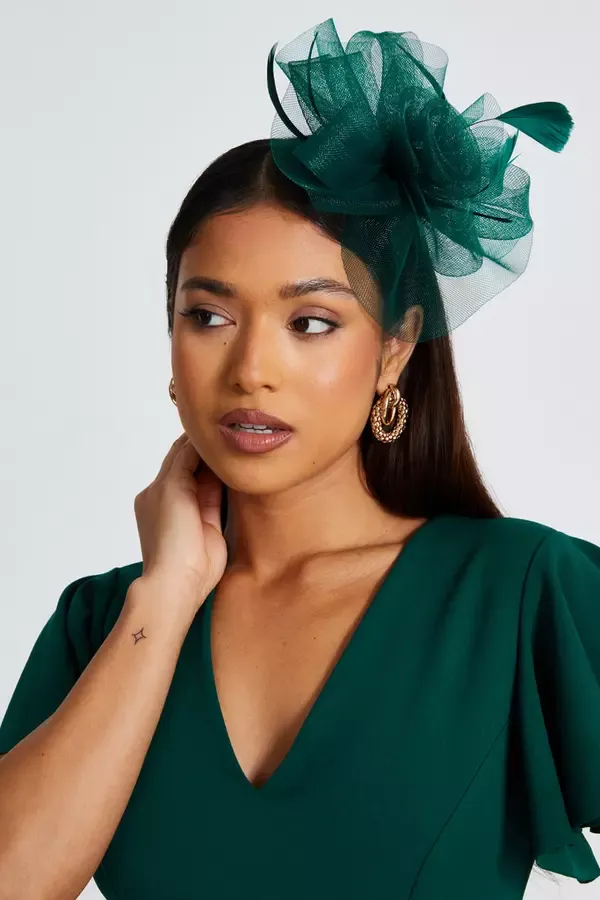 Quiz Clothing Fascinators Green Flower Diamante Headband Fascinator 8211 Women