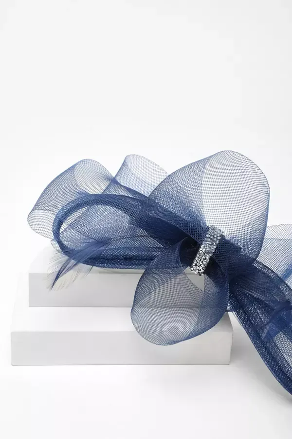 Quiz Clothing Fascinators Navy Diamante Trim Bow Headband Fascinator 8211 Women