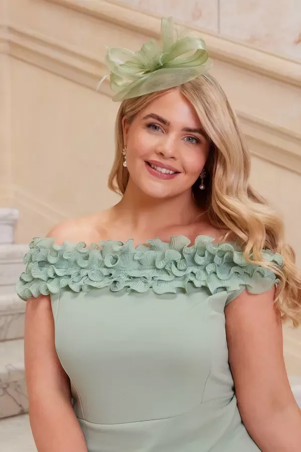 Quiz Clothing Fascinators Sage Bow Loop Disk Fascinator 8211 Women