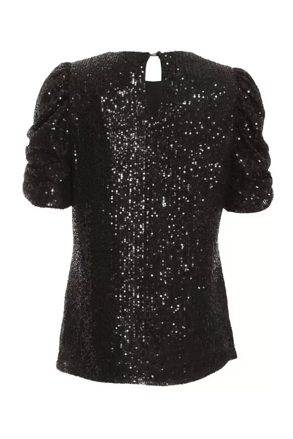 Quiz Clothing Going Out Black Sequin Boxy Top 8211 Women