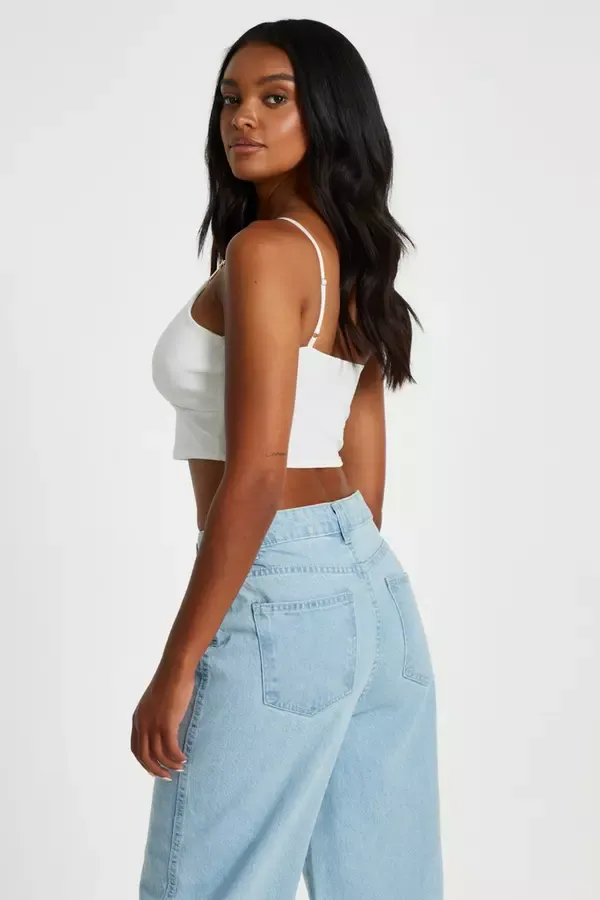 Quiz Clothing Going Out Cream Gold Strappy Crop Top 8211 Women