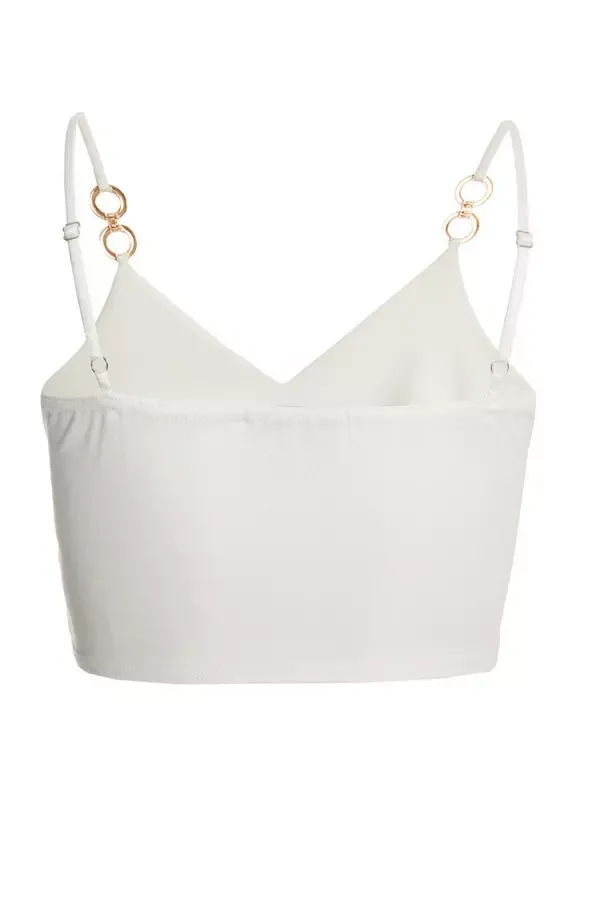 Quiz Clothing Going Out Cream Gold Strappy Crop Top 8211 Women