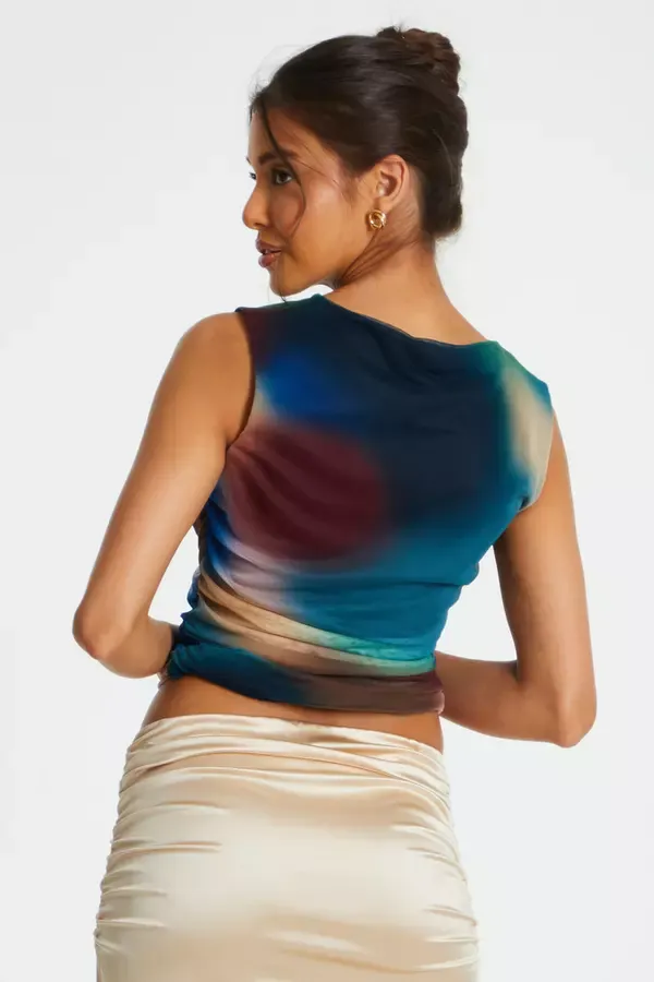 Quiz Clothing Going Out Multicoloured Brushstroke Print Sleeveless Top 8211 Women Quiz Clothing Going Out Multicoloured Brushstroke Print Sleeveless Top 8211 Women