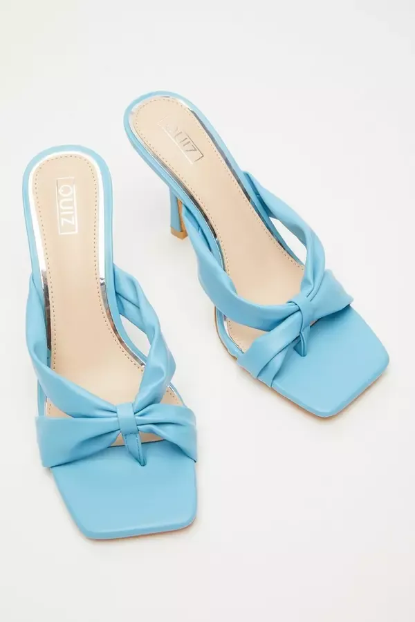 Quiz Clothing Heels Blue Mule Heeled Sandals 8211 Women