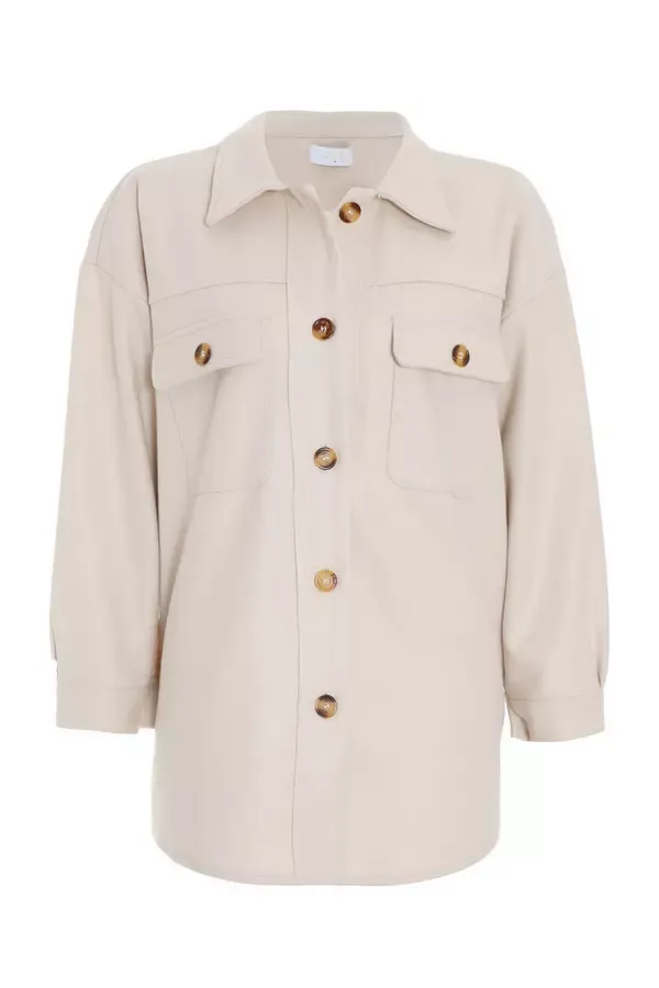 Quiz Clothing Jackets and Coats Petite Stone Button Front Shacket 8211 Women Quiz Clothing Jackets and Coats Petite Stone Button Front Shacket 8211 Women