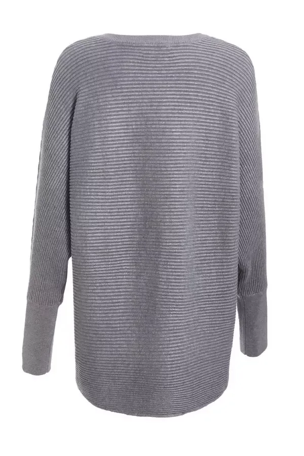 Quiz Clothing Jumpers Grey Light Knit Buttoned Jumper 8211 Women