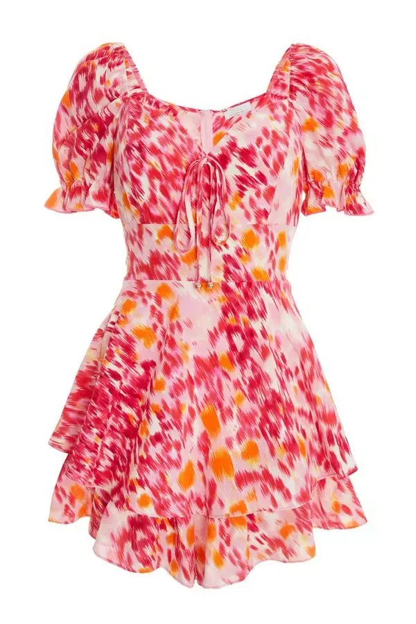 Quiz Clothing Jumpsuits Pink Brush Stroke Playsuit 8211 Women