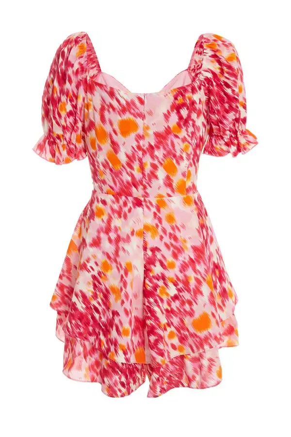 Quiz Clothing Jumpsuits Pink Brush Stroke Playsuit 8211 Women