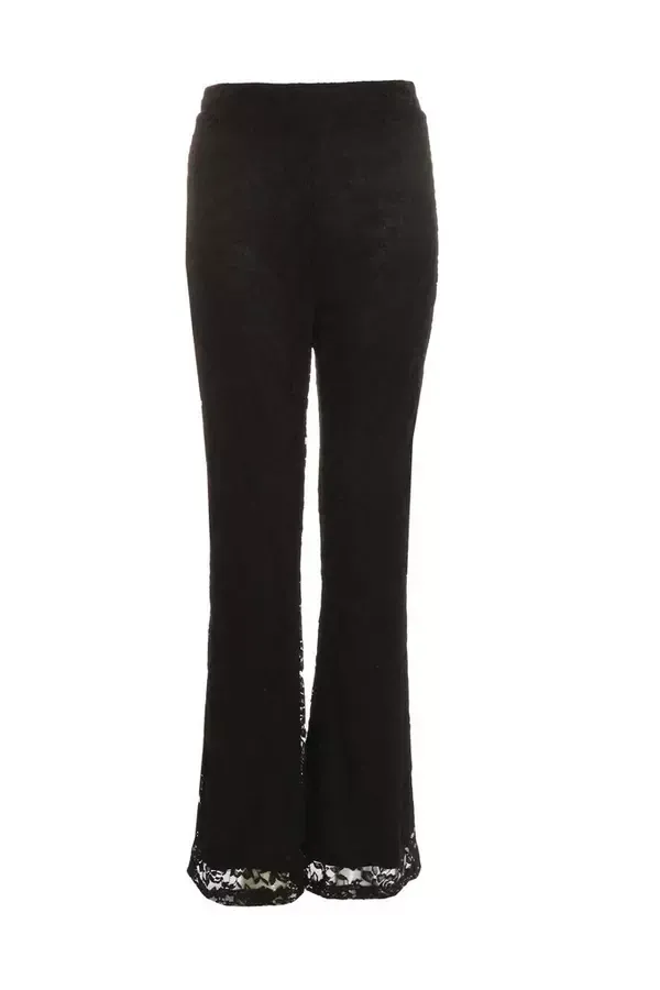 Quiz Clothing Leggings Black Lace Flared Leggings 8211 Women