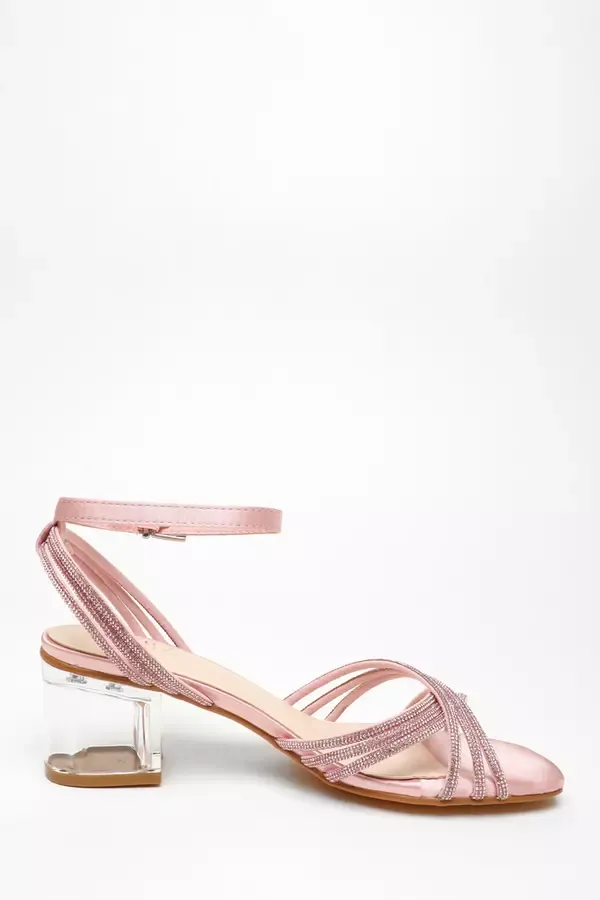 Quiz Clothing Occasion Shoes Pink Diamante Strap Low Heeled Sandals 8211 Women Quiz Clothing Occasion Shoes Pink Diamante Strap Low Heeled Sandals 8211 Women