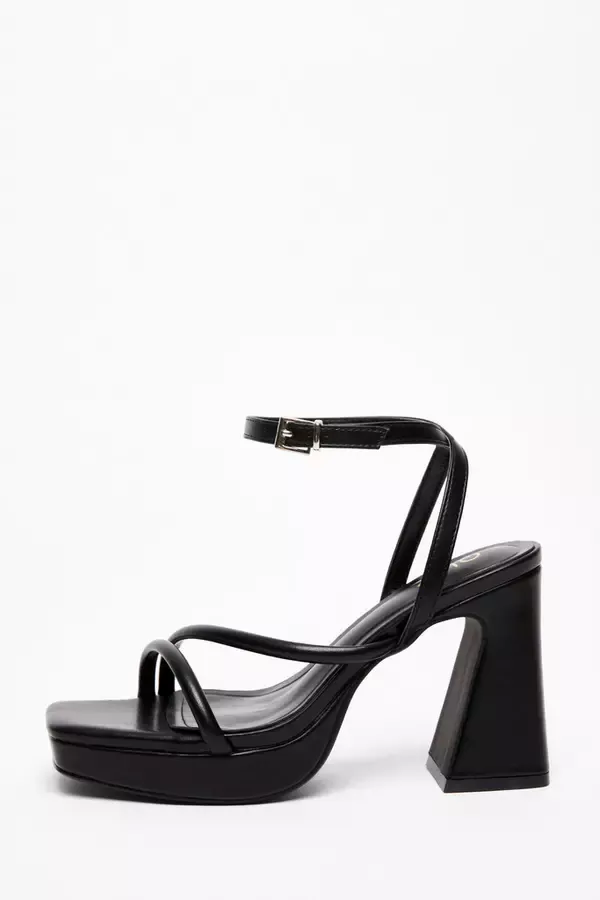 Quiz Clothing Platforms Black Strappy Platform Heeled Sandals 8211 Women