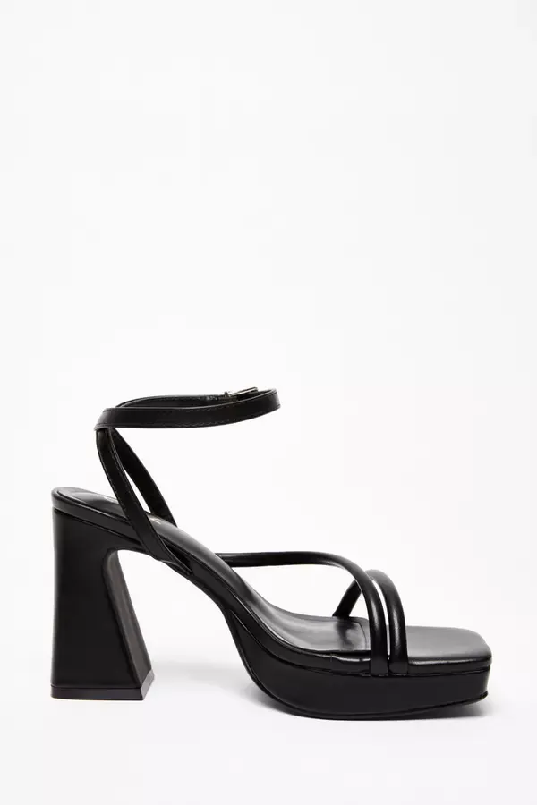 Quiz Clothing Platforms Black Strappy Platform Heeled Sandals 8211 Women